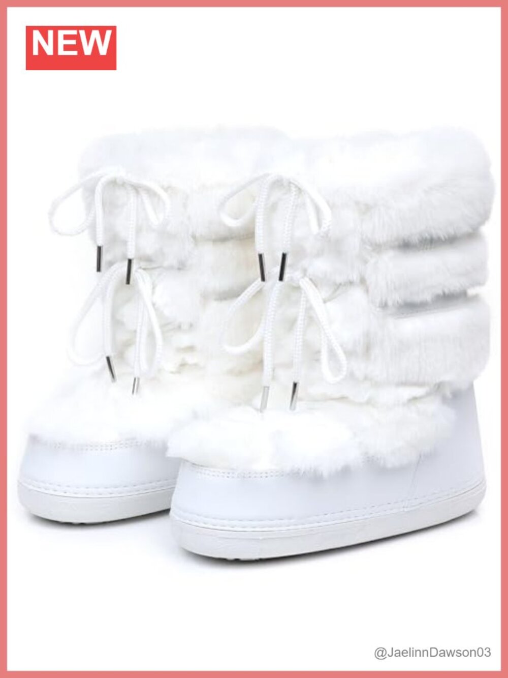 Faux Fur Platform Lace Up Mid Calf Winter Snow Boots